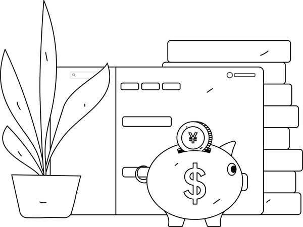 Registro de cuenta de ahorros bancaria  Ilustración