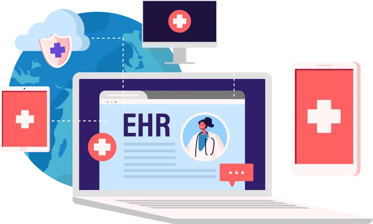 Registro eletrônico de saúde  Ilustração