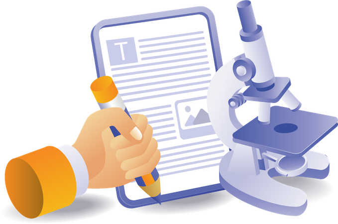 Registro de análisis de investigación de laboratorio.  Ilustración