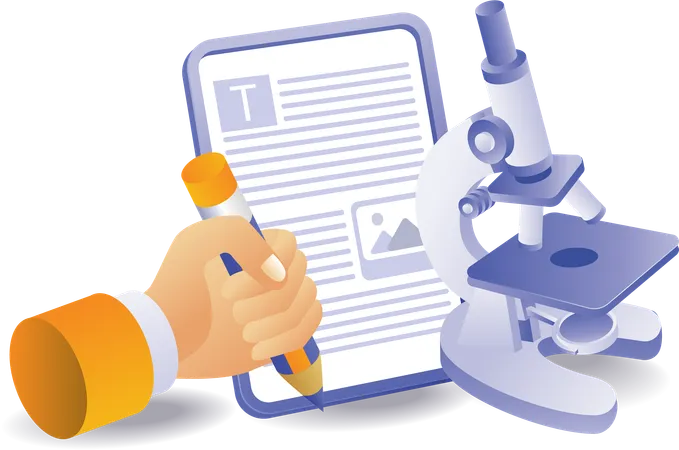 Registro de análisis de investigación de laboratorio.  Ilustración