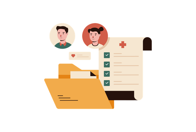 Registros médicos del paciente  Ilustración