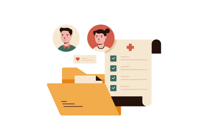 Registros médicos del paciente  Ilustración
