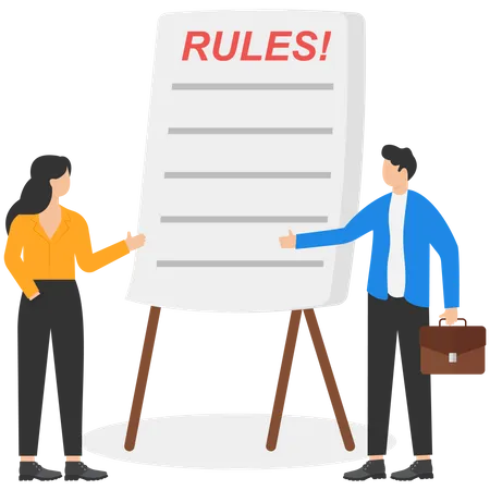 Normas y reglamentos que deben seguir los empleados  Ilustración