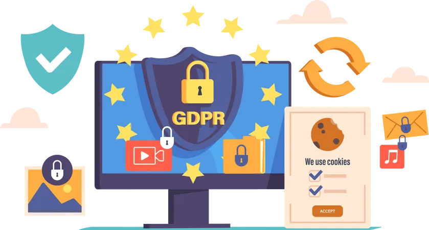 Regras para proteção de dados gdpr  Ilustração