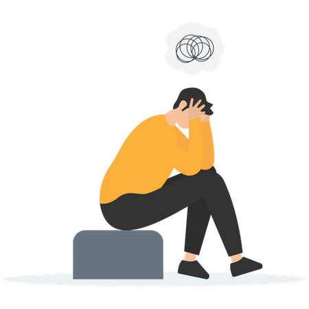 Regret on business mistake  Illustration