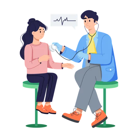 Regular Checkup Of Woman  Illustration