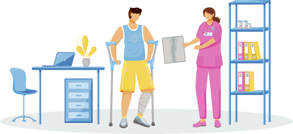 Rehabilitation at hospital  Illustration