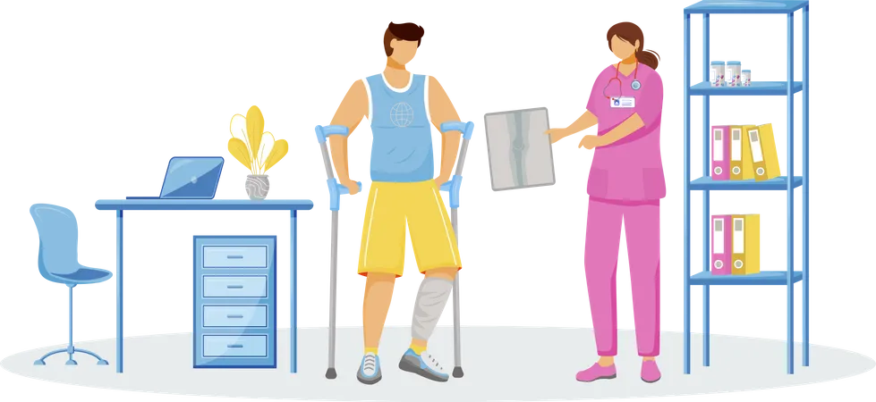 Rehabilitation im Krankenhaus  Illustration