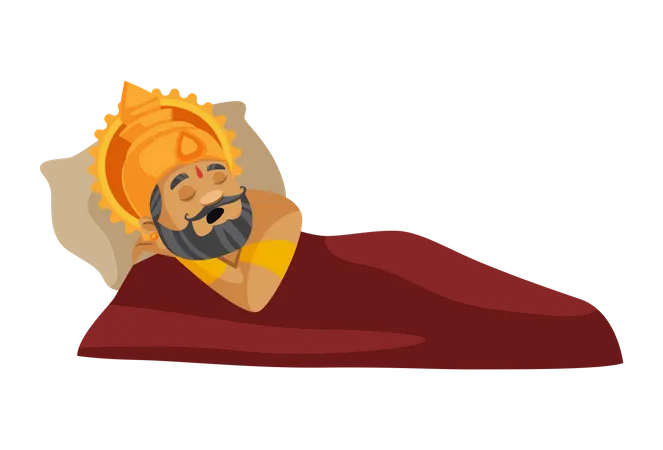 Rei Dasharatha dormindo  Ilustração