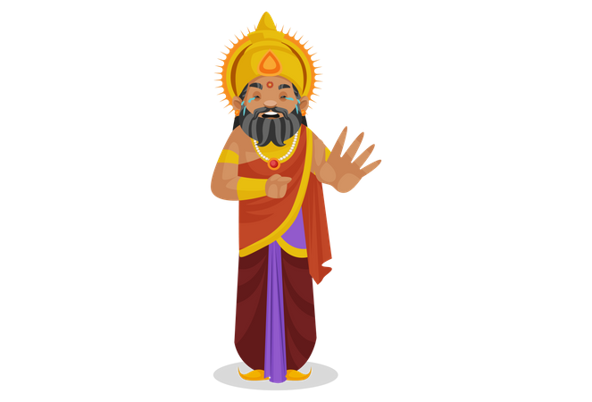 Rei Dhritarashtra chorando  Ilustração