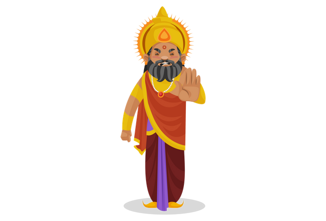 Rei Dhritarashtra impedindo alguém  Ilustração