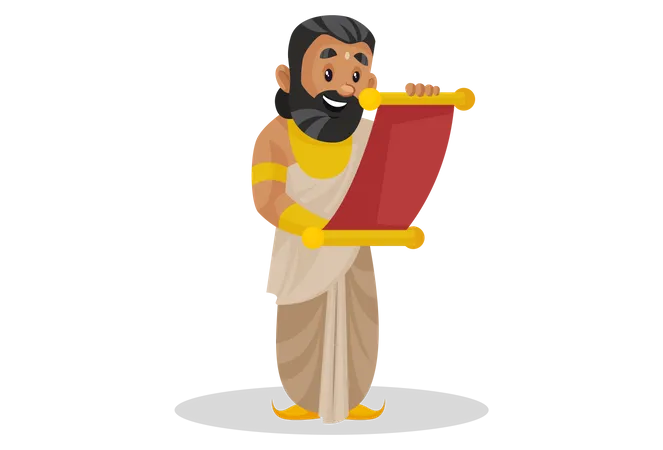 Rei Janaka lendo carta  Ilustração