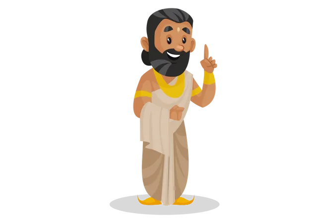 Rei Janaka levantando o dedo  Ilustração