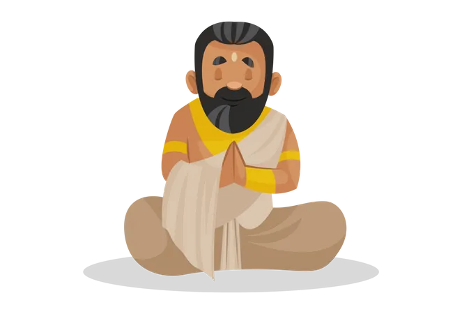 Rei Janaka orando a Deus  Ilustração