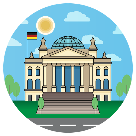 Reichstag Berlim Alemanha  Ilustração