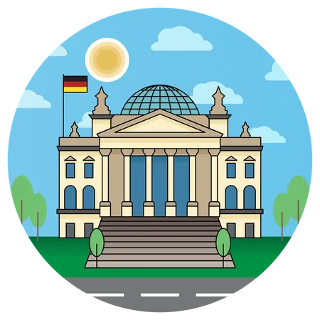 Reichstag Berlim Alemanha  Ilustração