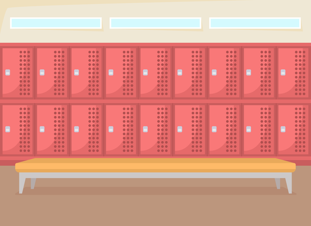 Reihe von Schulschließfächern  Illustration