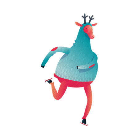 Reindeer dancing  Illustration