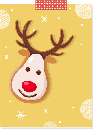 Reindeer greeting card  イラスト