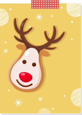 Reindeer Greeting Card Illustration