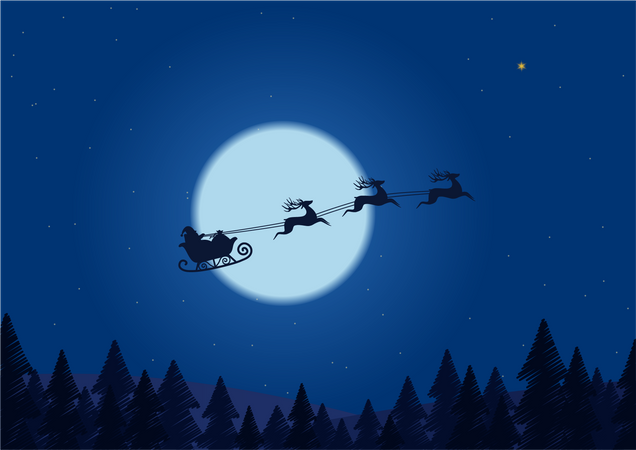 Reindeer sleigh Illustration