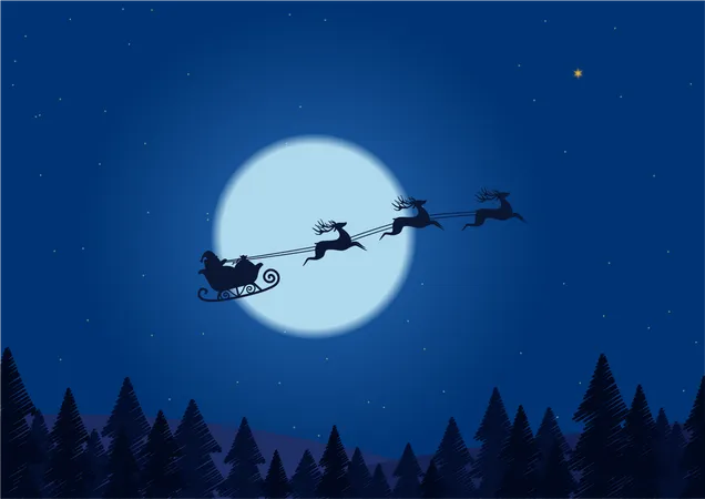 Reindeer sleigh  Illustration