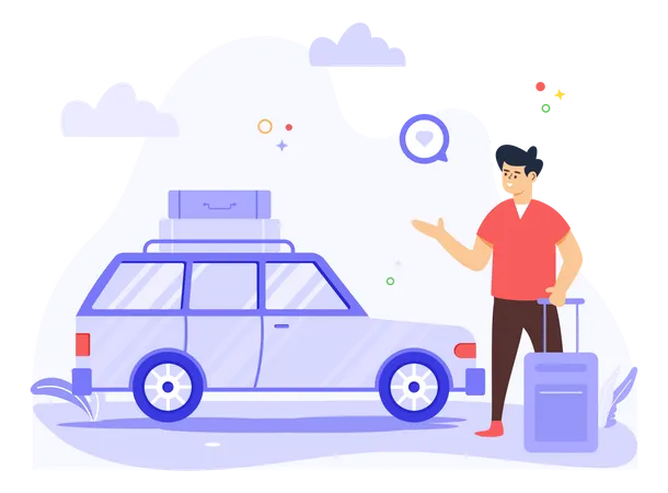 Reiseauto  Illustration