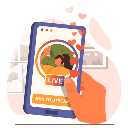 Rejoignez la diffusion vidéo en direct  Illustration