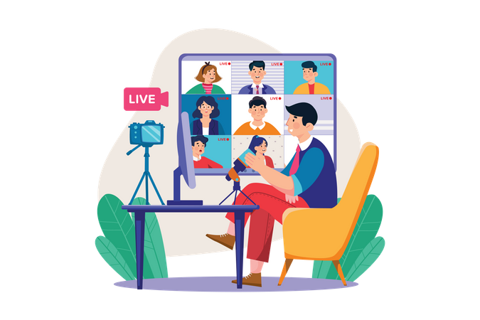 Rejoignez la diffusion vidéo en direct  Illustration