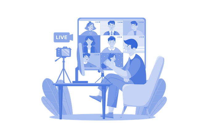 Rejoignez la diffusion vidéo en direct  Illustration