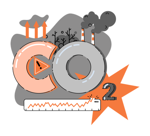 Rekordhoher CO2-Gehalt in der Atmosphäre  Illustration