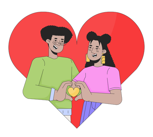 Relacionamento casal heterossexual hispânico  Ilustração