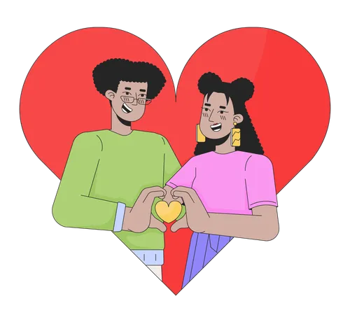 Relacionamento casal heterossexual hispânico  Ilustração