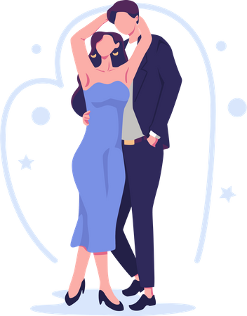 Diseño de vector de ilustración de estilo plano de relaciones románticas  Ilustración