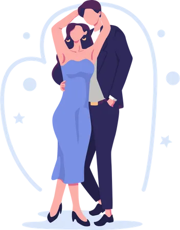 Diseño de vector de ilustración de estilo plano de relaciones románticas  Ilustración