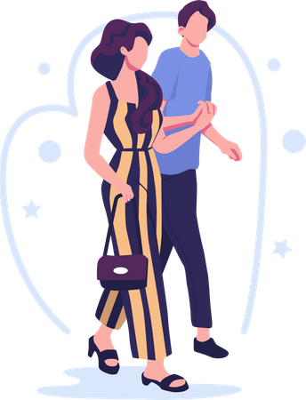 Diseño de vector de ilustración de estilo plano de relaciones románticas  Ilustración