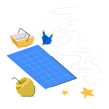 Relajación en la playa  Ilustración