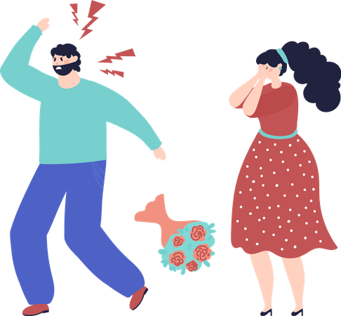 Relationship fight Illustration