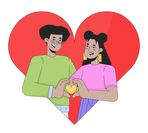 Relationship heterosexual couple hispanic  Illustration