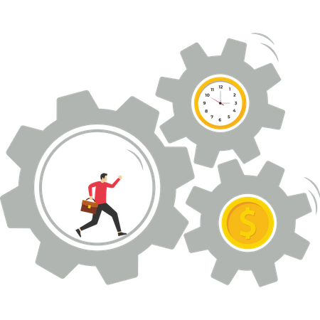 Relationship of time money and function  Illustration