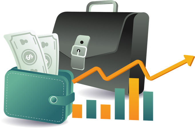 Relatório de lucro e análise empresarial  Ilustração