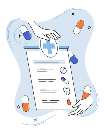 Relatório de exame médico  Ilustração