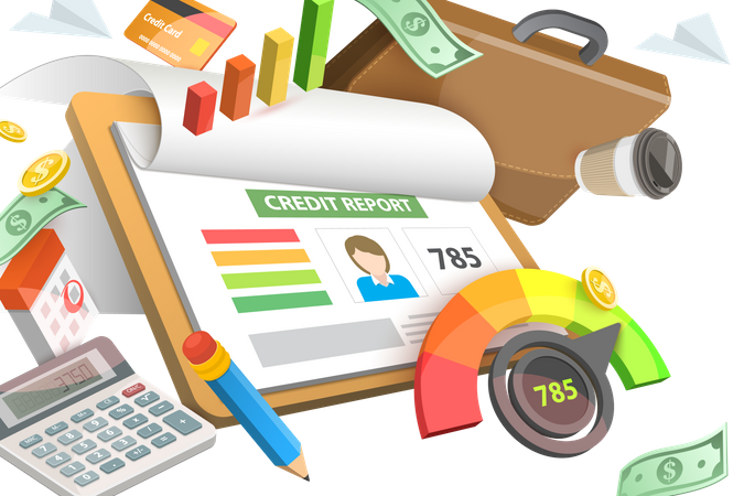 Relatório de pontuação de crédito  Ilustração