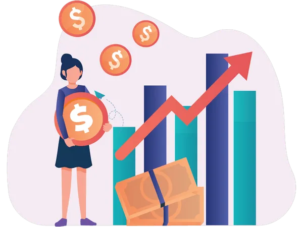 Relatório de tendências do mercado de crescimento apresentado por funcionário  Ilustração