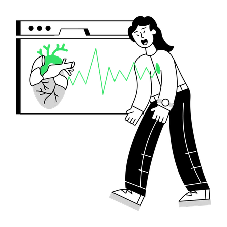 Relatório de ECG do paciente  Ilustração