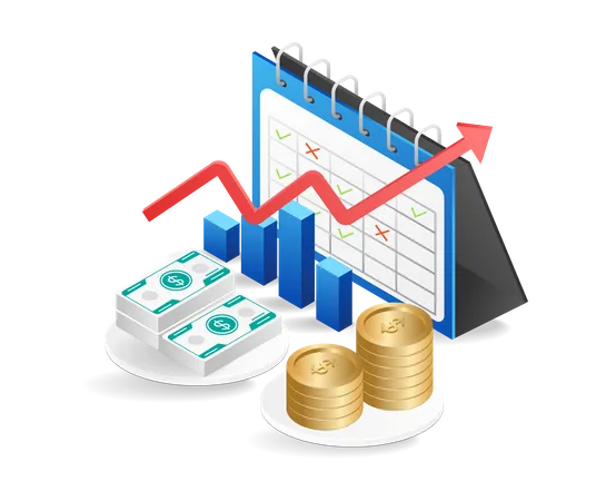 Relatório mensal de análise de renda empresarial  Ilustração