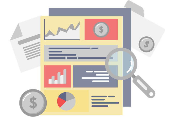 Relatórios financeiros da empresa  Ilustração