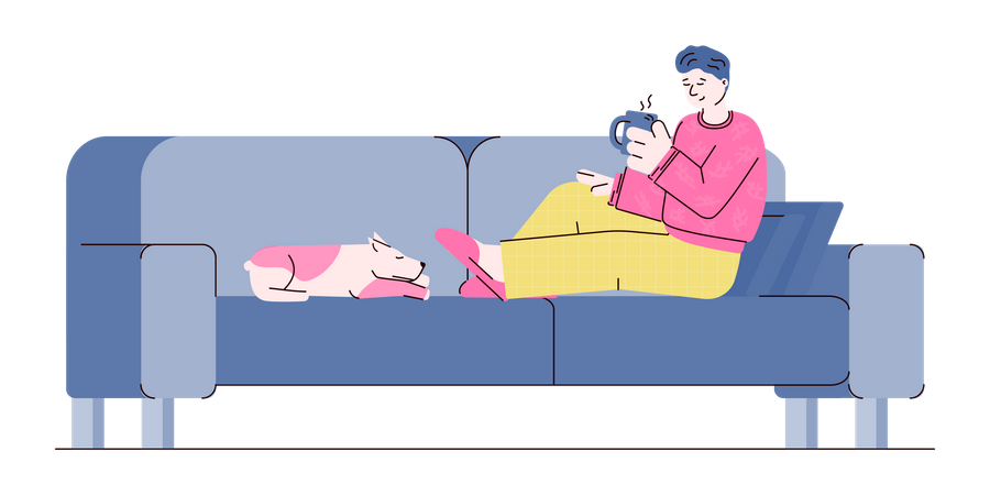 Relax with your dog  Illustration