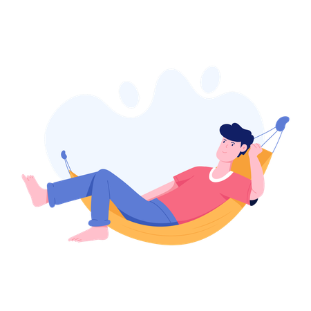 Relaxando na rede  Ilustração