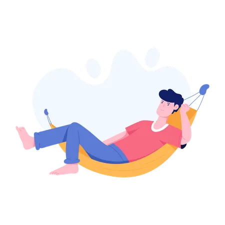 Relaxando na rede  Ilustração